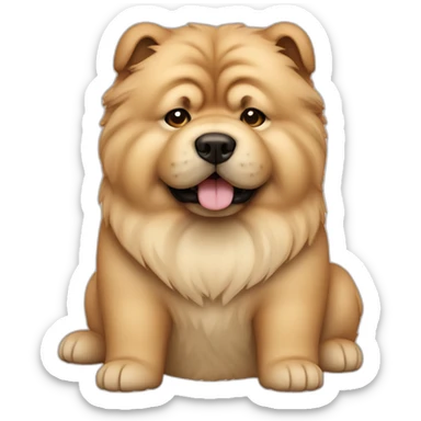 Chow chow dog cream sticker
