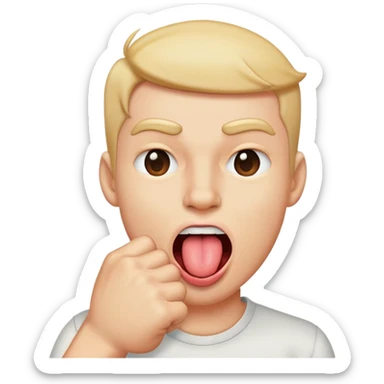 tongue stuck out winking with hand in fist sticker