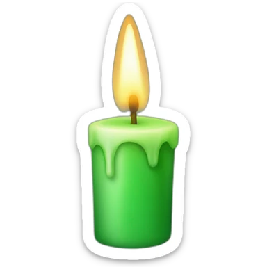Green candle sticker