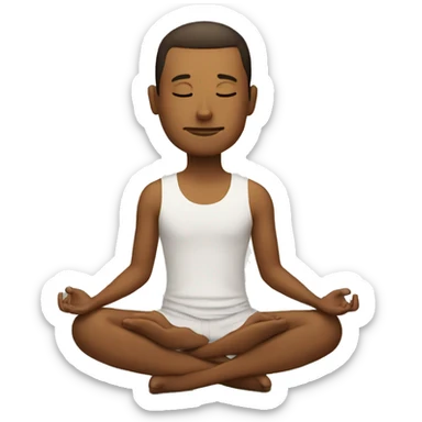 A man doing meditation. sticker