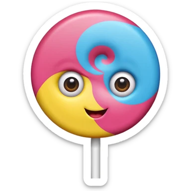 cute lollipop with eyes and mouth and personality sticker