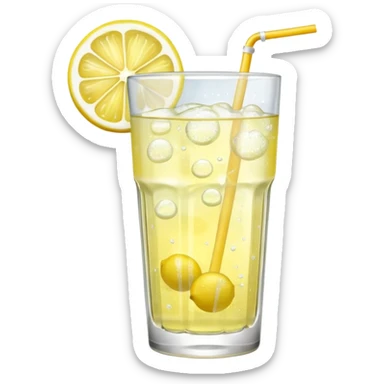 GLASS WITH LEMON FIZZ WATER WITHOUT STRAW sticker