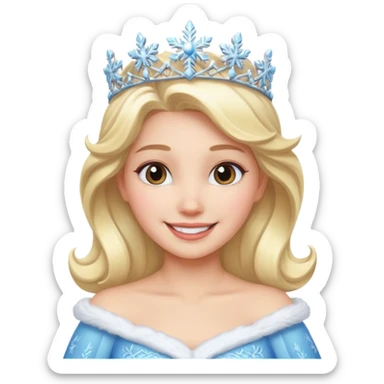 a smiling snow princess sticker