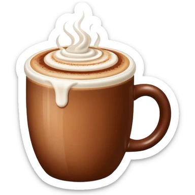 Cappuccino with frothy milk and a sprinkle of cocoa on top sticker
