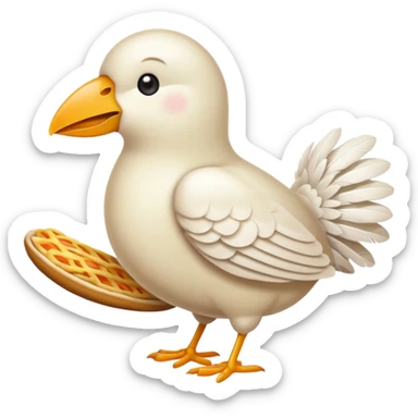 genera un emoji de una paloma comiendo migajas de pan sticker