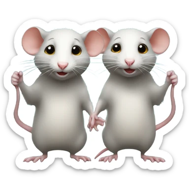 Two rats holds a sign with the inscription "ALINGHT" sticker