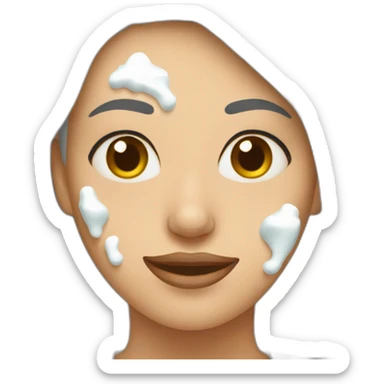 Woman with milk spilled on her face sticker