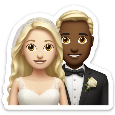 Realistic Wedding couple both with blond hair  sticker