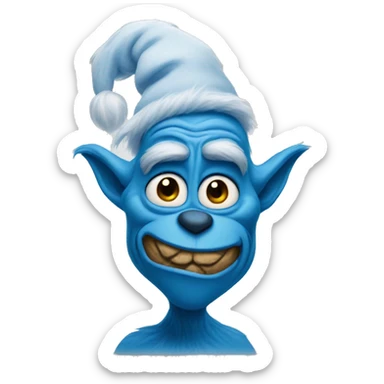A blue grinch sticker