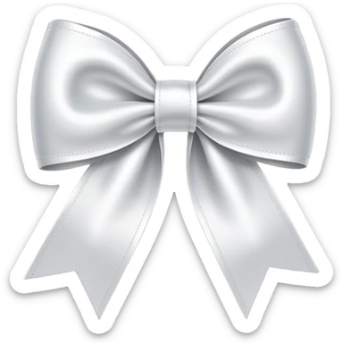White ribbon bow  sticker