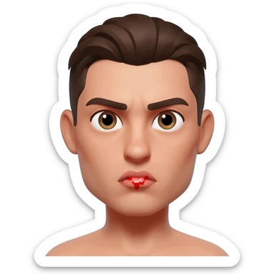 Lustful expression. Passionate sexual desire. physical cues like deep eye contact, dilated pupils, lip biting, and intense, targeted body language sticker