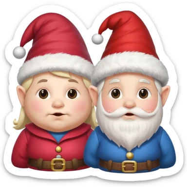 Gnomi natalizi maschio e femmina simpatici e Cicciotelli sticker