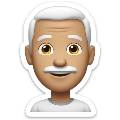 Pixar style, man with shaved head and silver goatee waving  sticker