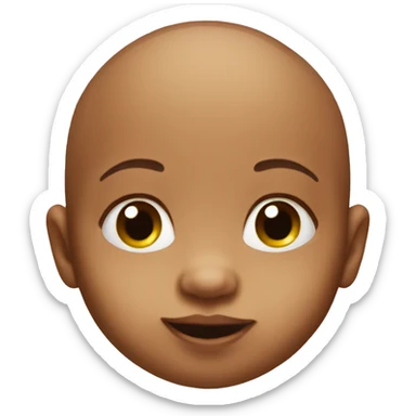 A baby with a giant nose sticker