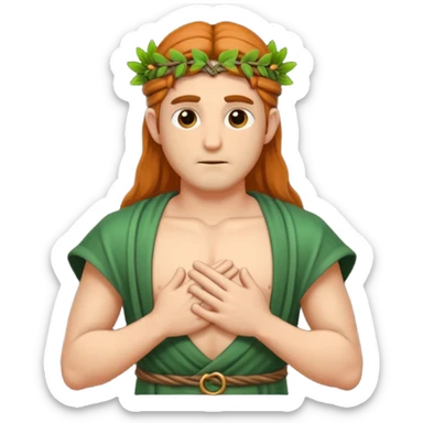 druid character hand on chest sincere sticker