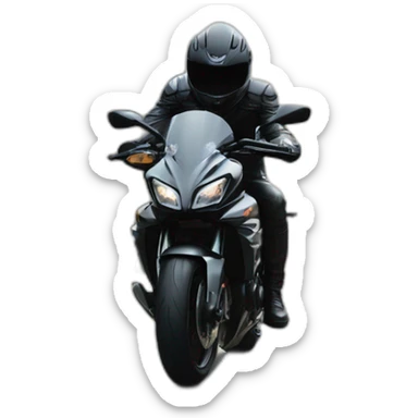 Un homme avec un casque de moto noir sur une Kawasaki Z800 noir sticker
