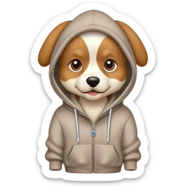 dog waering a hoodie sticker