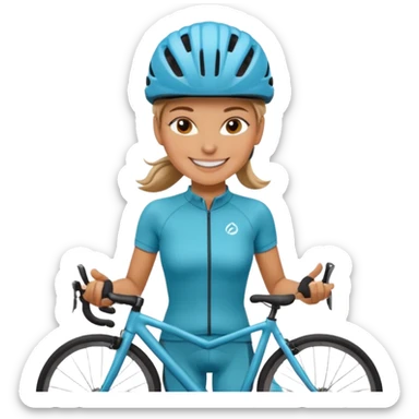 cyclist woman sticker
