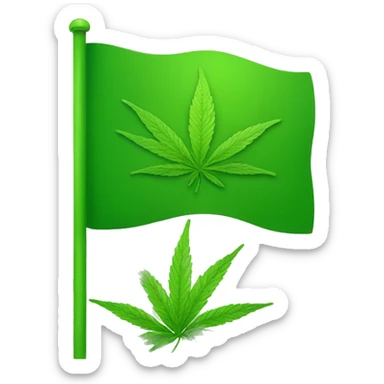 green flag with weed leaf  sticker