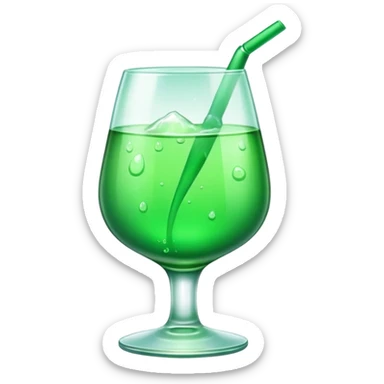 Glass with green coxtail sticker