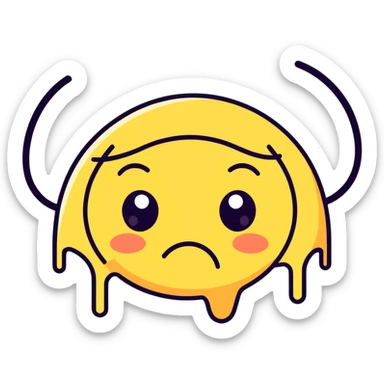 Emoji crying a lot and looking very hurt sticker