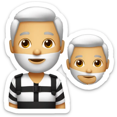 Prisionero blanco con banda negra en los ojos y vestido de mono naranja  sticker