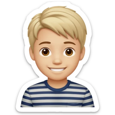 stripped shirt wearing Cute boy nice hair style. sticker