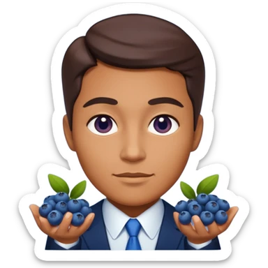 make the bluberies larger but still keep the business person sticker