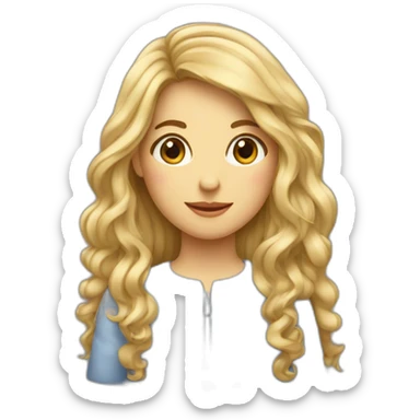 Fille anglaise avec de long cheveux cha sticker