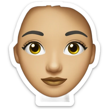 mujer de 22 años, ojos verdes, cabello negro, piel blanca, labios  gruesos nariz pequeña sticker