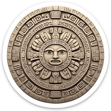Aztec calendar stone symbol sticker