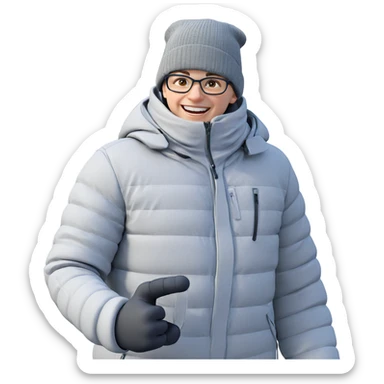 smiling boy in winter attire sticker