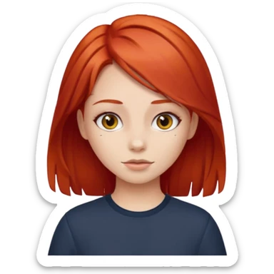 Quiero un emoji de una chica con pelo rojo sticker
