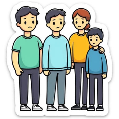 Group sad people sticker