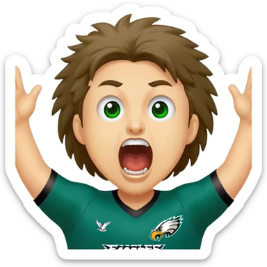 Eagles fan screaming go birds sticker