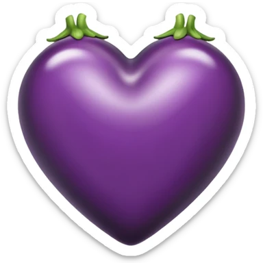Aubergine heart  sticker