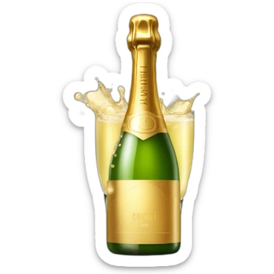 opening-champagne-bottle-with-foam sticker