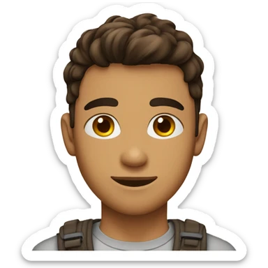 Jeune homme brun, yeux brun, corps entier  sticker