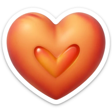 Corazon de color durazno sticker