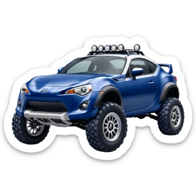 Widened roof Long wheelbase widened pearly midnight snow dark blue 2nd generation 2025 Toyota 86 off-road racer chrome nerf bars,side mounted rock sliders, and silver satin wheels  sticker