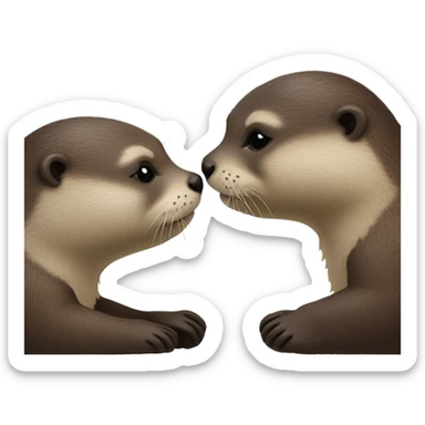 Cute Otters kissing sticker
