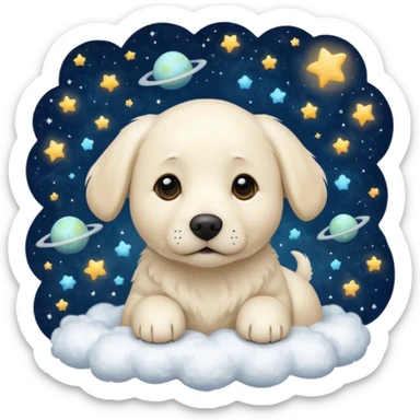 white labrador in space sticker