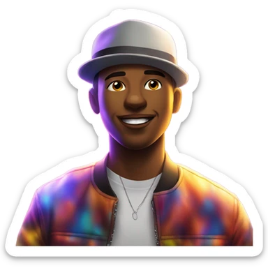 portrait of a young man at a nightclub  sticker