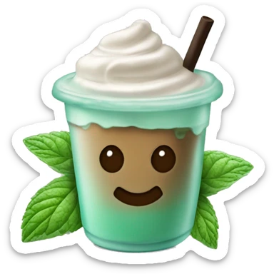 Iced mint coffee layer of mint 70% and coffee 30% sticker