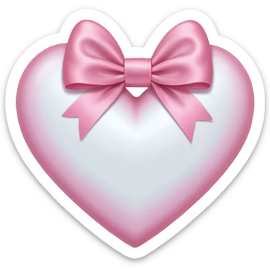 A White Heart with a pink bow around it sticker