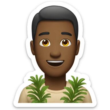 A guy using an iPhone in Hawaii  sticker