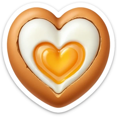 heart made out of an cooked egg (no shell) sticker
