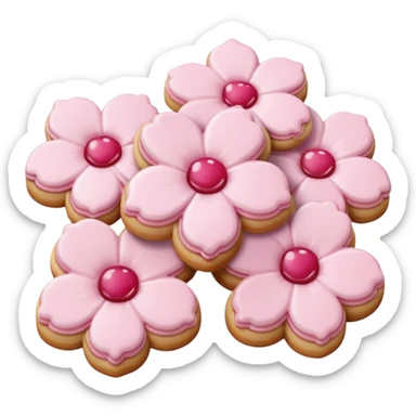 Cherry blossom shaped cookies sticker