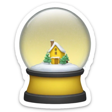 Yellow snow globe  sticker