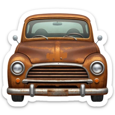 rusty car  sticker